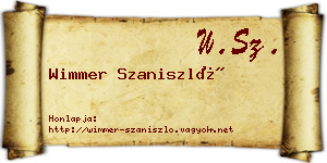 Wimmer Szaniszló névjegykártya